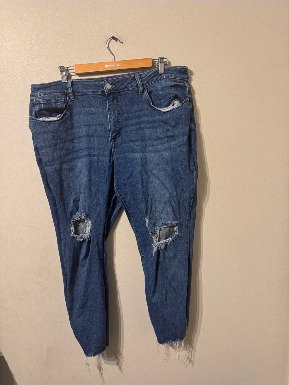 Plus Size Distressed Judy Blue Skinny Fit Jeans sz 22W Medium - Dark Wash